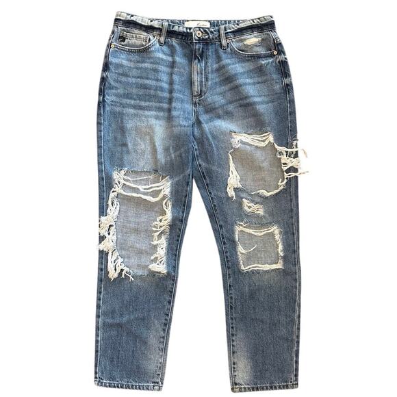 Kancan Distressed Dad Straight Leg Jeans Size 28 - Picture 1 of 6